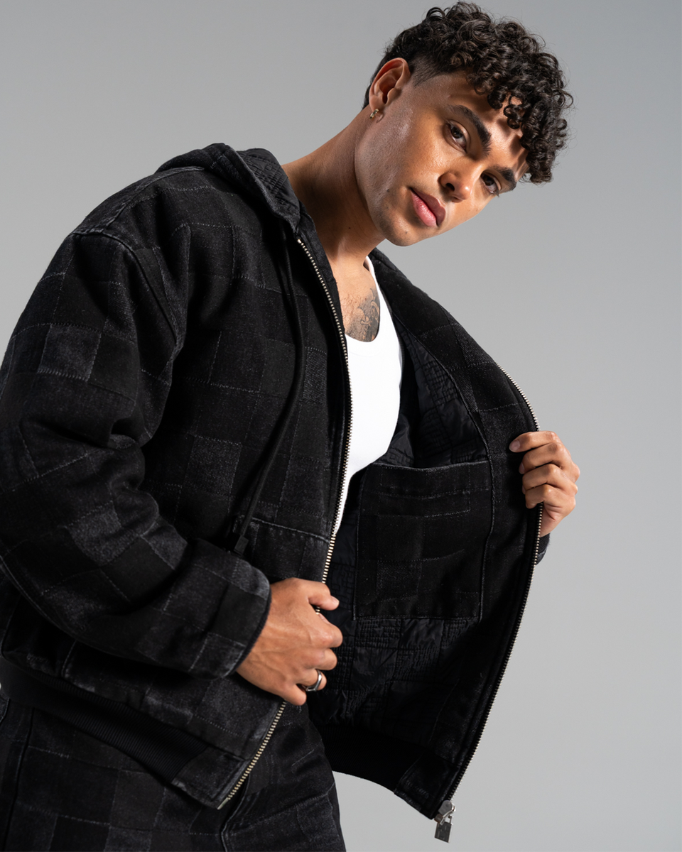 ジャケット・アウター check frill shirt blouson FEKETE FreeZone ブルゾン アウター チェックシャツレイヤード風ジャケット