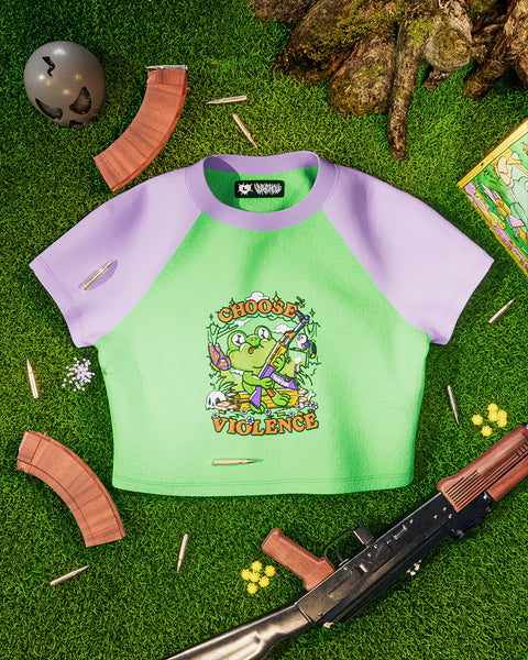 トップス OpenYY SHIRTS The Choose Violence Crop– Cool Shirtz