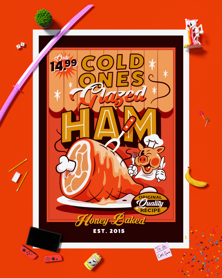 Glazed Ham Signed Art Print